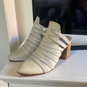 Free People Light Blue Mule Chunky Heels